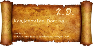 Krajcsovics Dorina névjegykártya